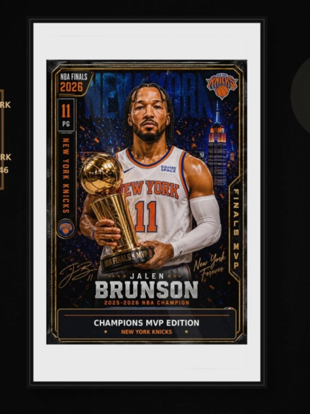 Jalen Brunson MVP Basketball 11x17 Art